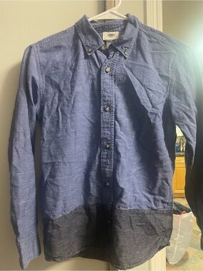 Old Navy Two-Tone Blue Casual Button-Down Shirt